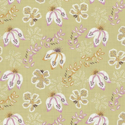 Printed Cotton SALA Almond / Dark Violet